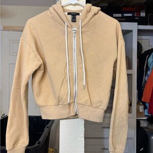 Forever 21 Tan Zip-Up Hoodie